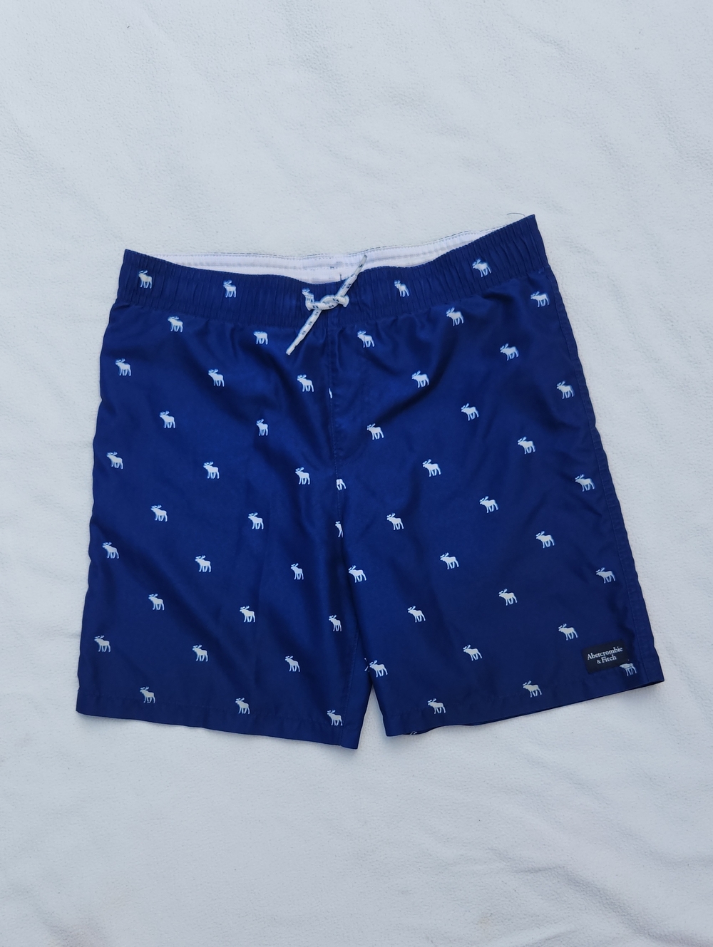 Abercrombie & Kids Boys Blue Moose Print Swim Trunks Size 15/16